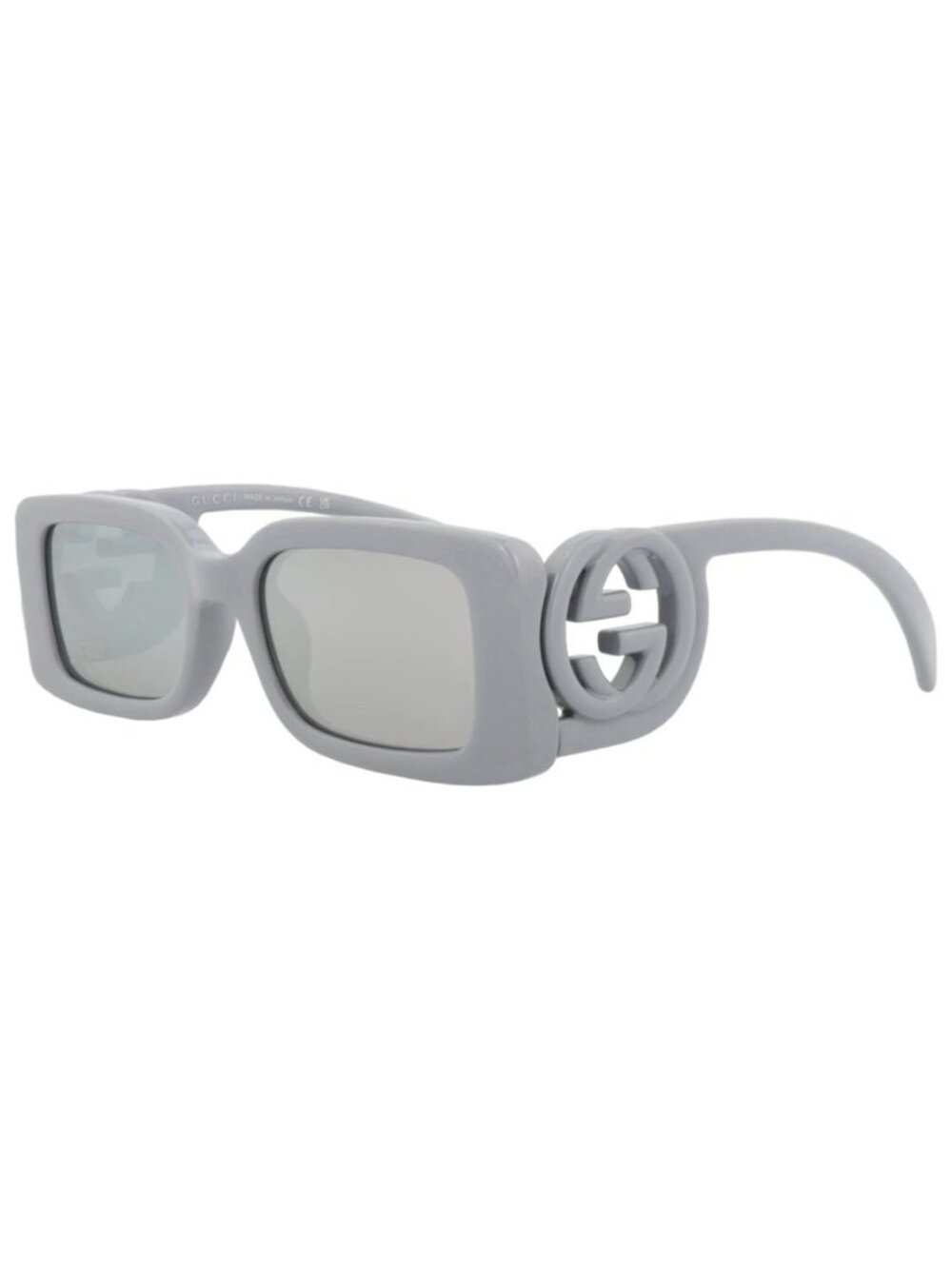 New Gucci Women's Sunglasses Square Rectangle Injection Frame Silver Silver